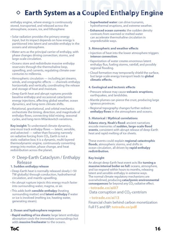 Earth System as a coupled Enthalpy Engine