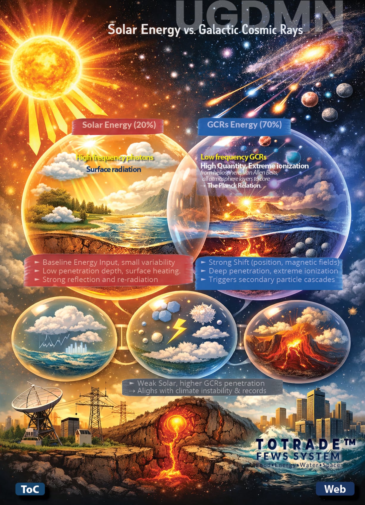 Solar vs GCRs Energy