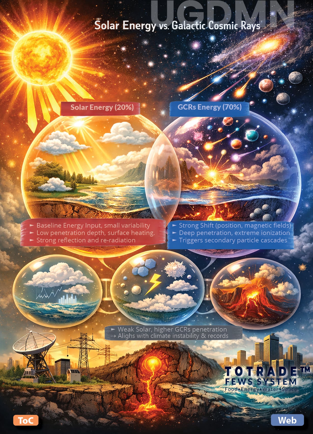 SUN Energy Variation, GCRs surge effects on Earth Interior