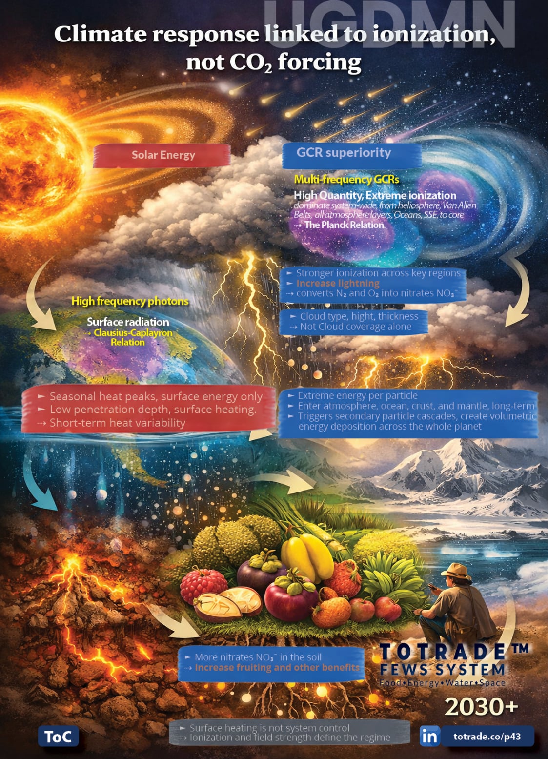 Climate response linked to ionization, not CO2 forcing
