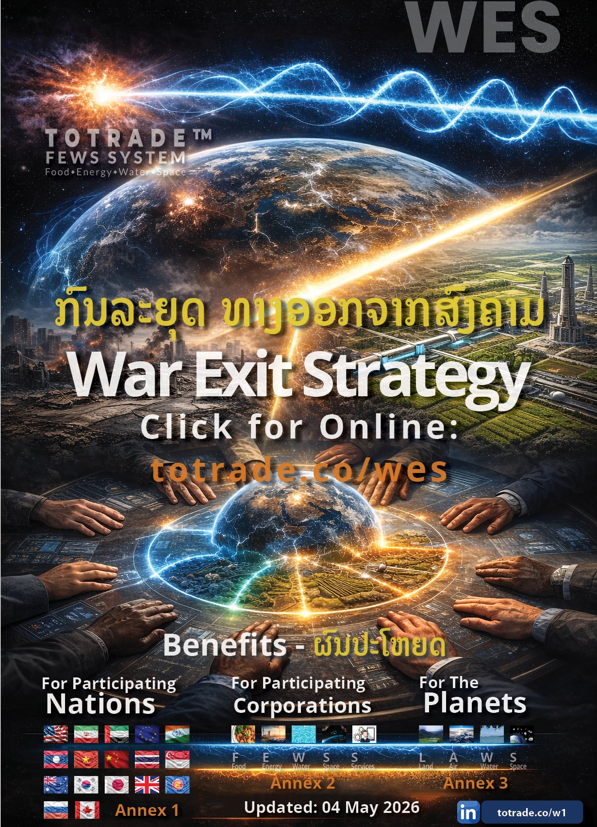 War Exit Strategy: We Face Two Choices. War or Survival. We Choose Both