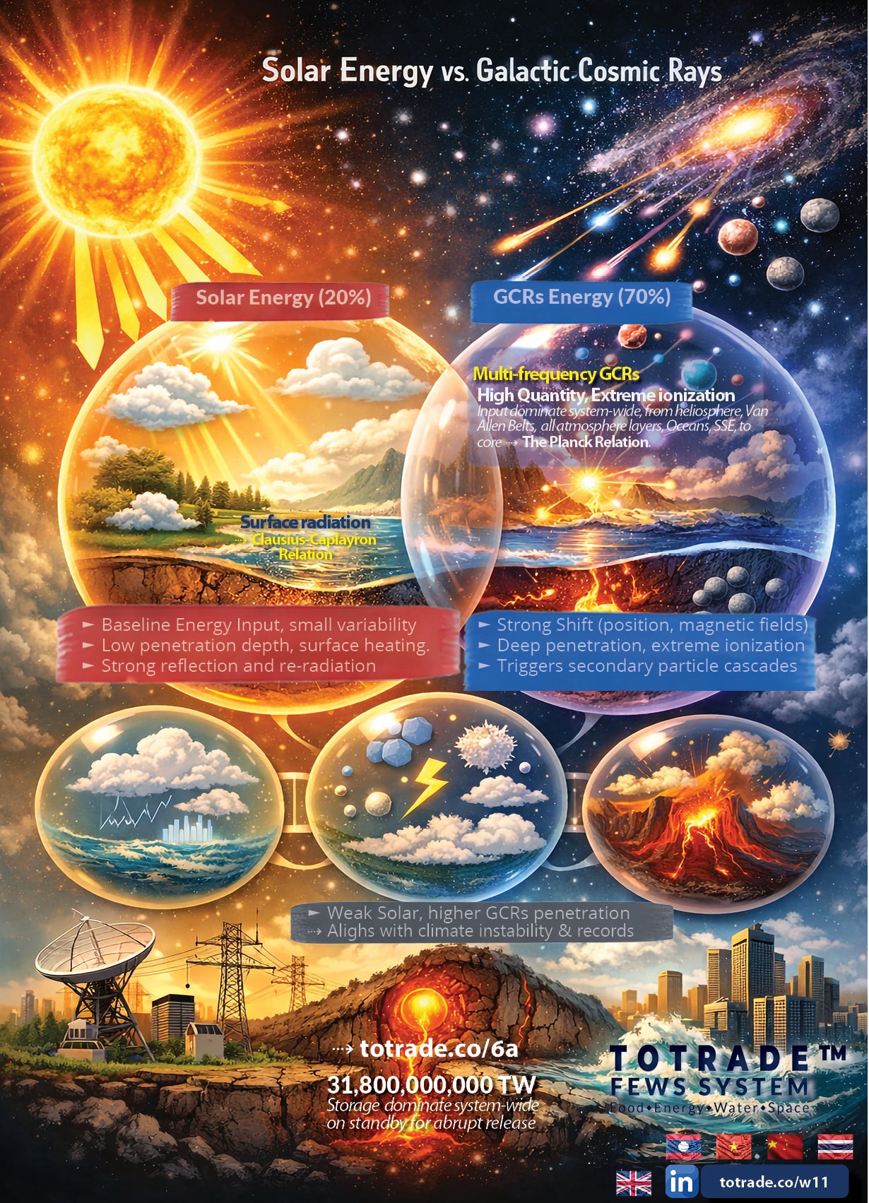 Solar Energy: 20%. GCRs: 70%. The Numbers Are Not Close