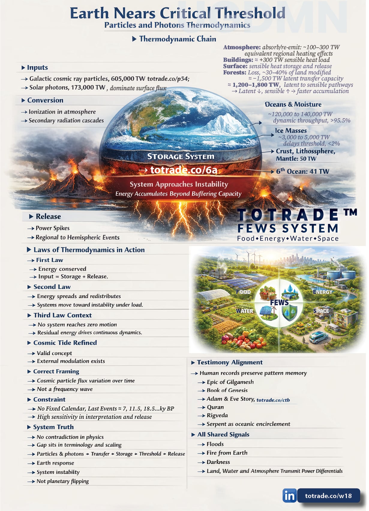 Energy Accumulates Beyond Buffering Capacity. The Laws of Thermodynamics Are Clear