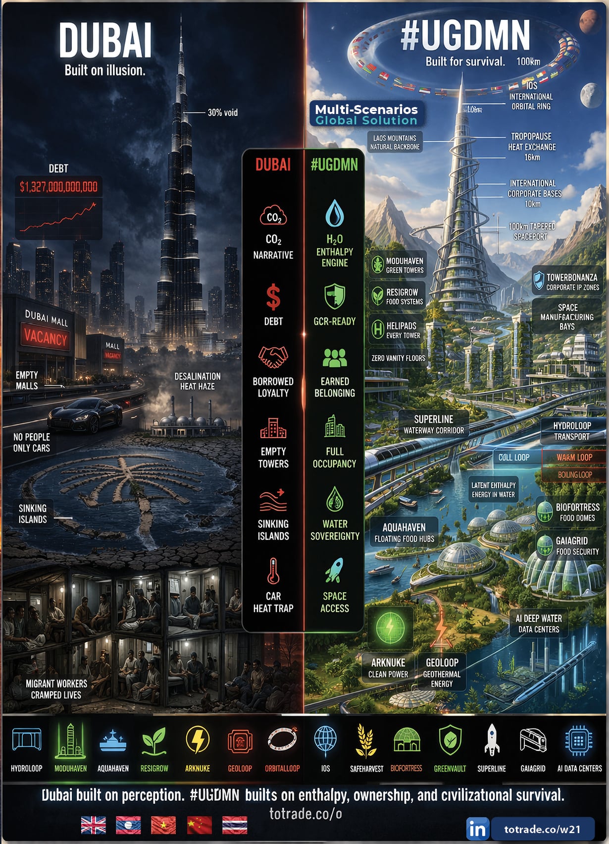 Dubai Built on Perception. UGDMN Built on Enthalpy, Ownership, and Civilisational Survival