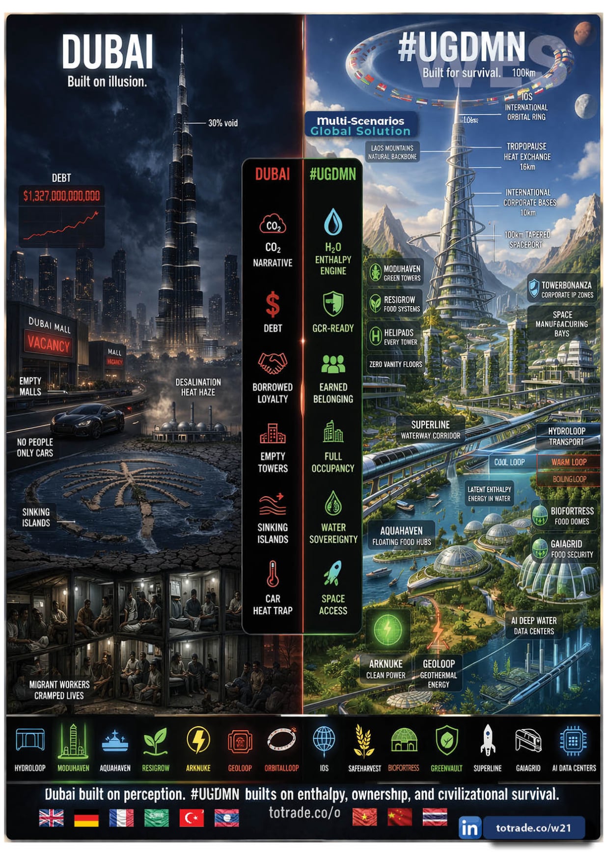 Dubai Built on Perception. UGDMN Built on Enthalpy, Ownership, and Civilisational Survival
