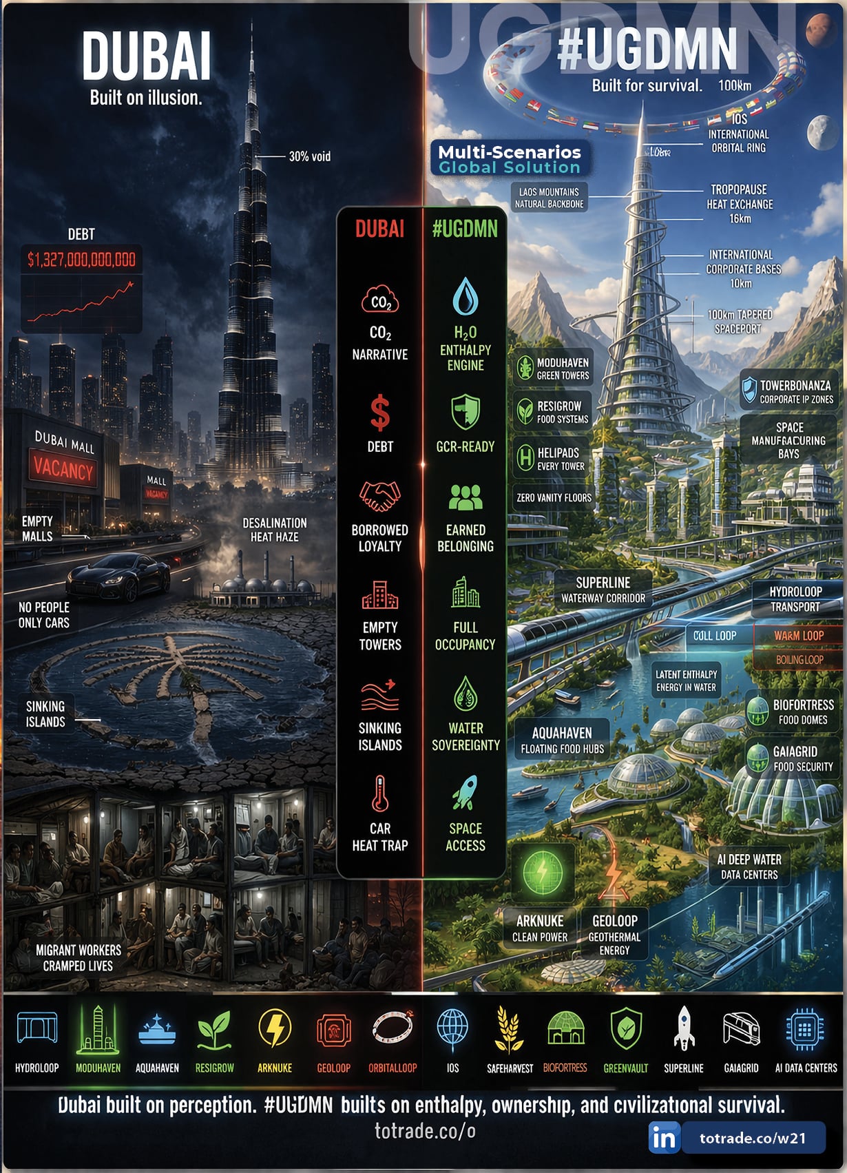 Dubai Built on Perception. UGDMN Built on Enthalpy, Ownership, and Civilisational Survival