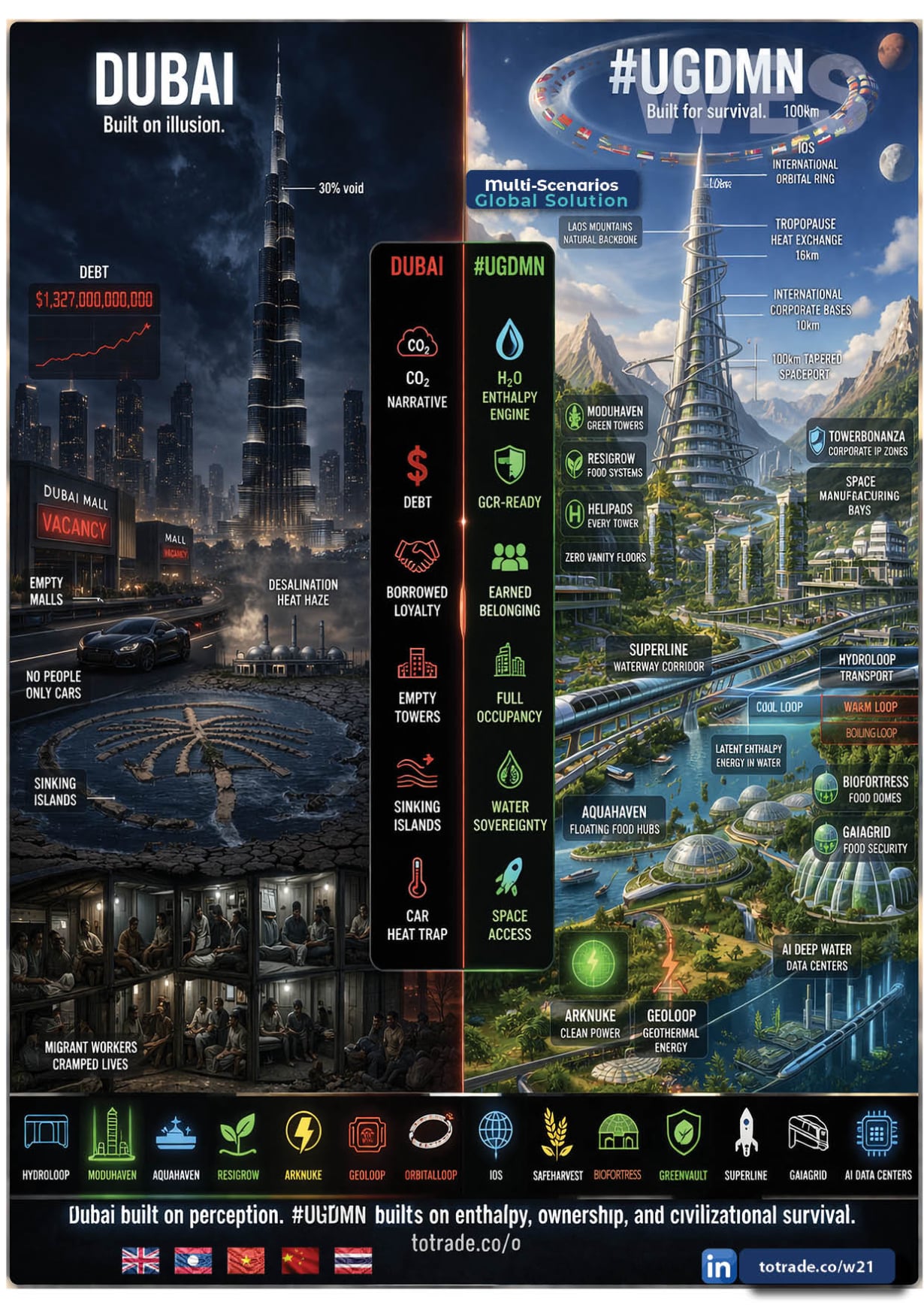 Dubai Built on Perception. UGDMN Built on Enthalpy, Ownership, and Civilisational Survival