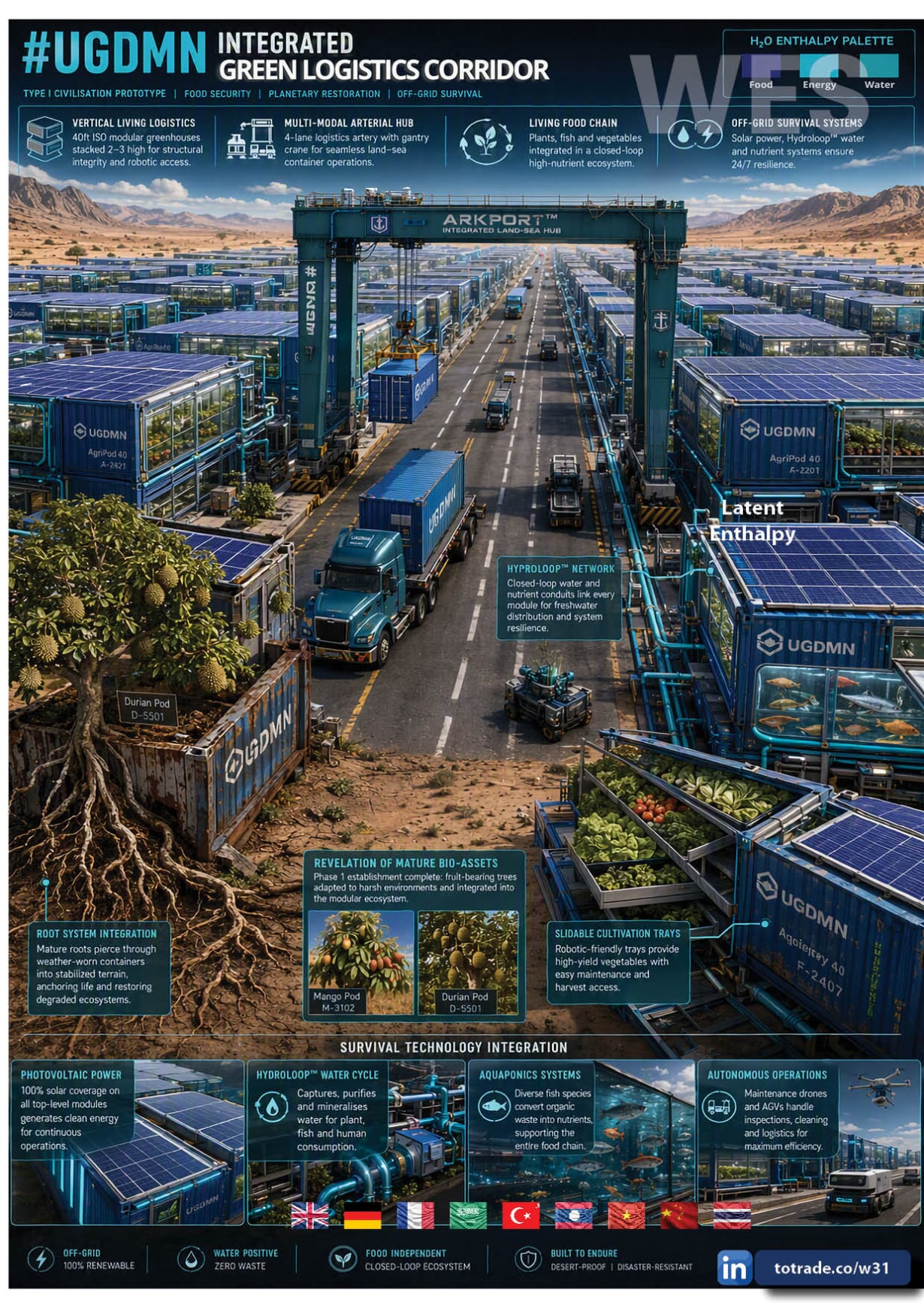 Containized Greenhouse for Desert Greening and Recovery