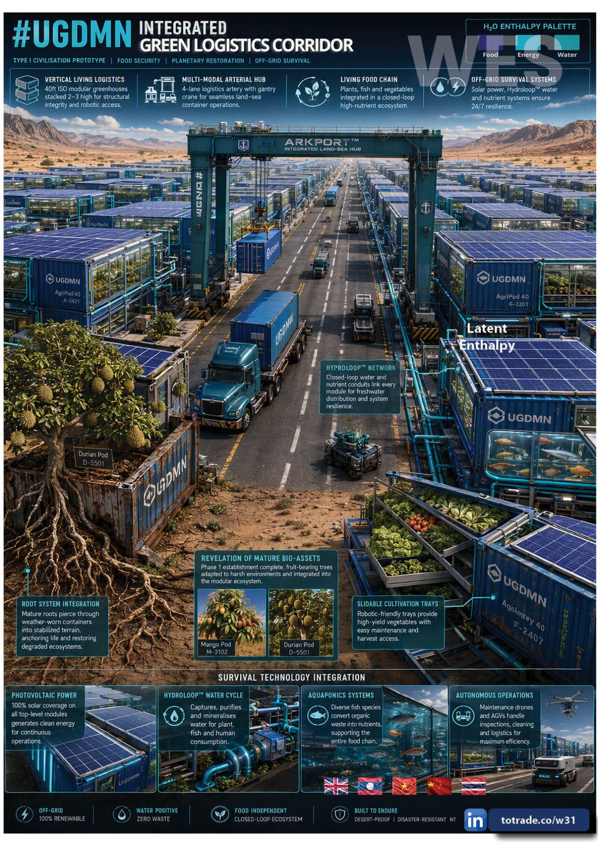 Containized Greenhouse for Desert Greening and Recovery