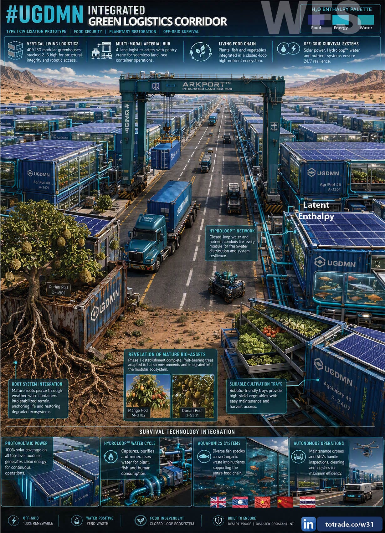 Containized Greenhouse for Desert Greening and Recovery