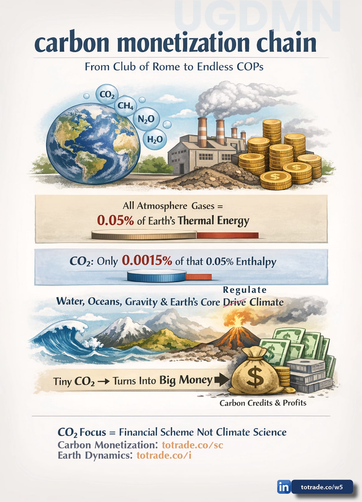 CO₂ Is 0.0015% of Earth's Thermal Enthalpy. The Rest Is Finance