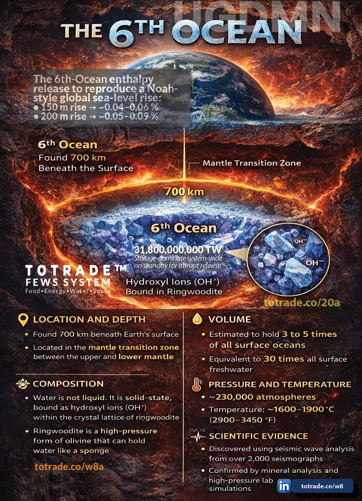 700 km Below Us Sits a Water Reserve 3 to 5 Times All Surface Oceans