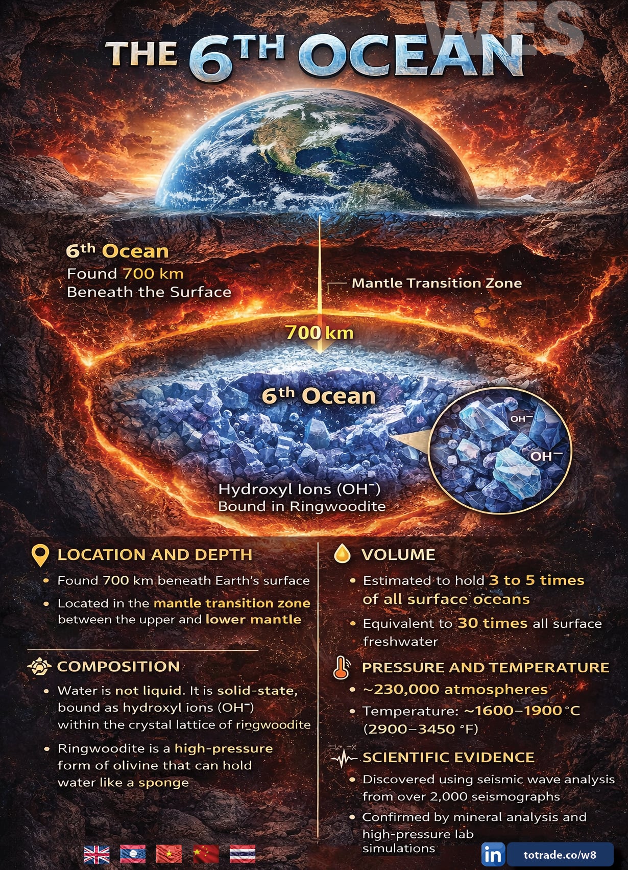 700 km Below Us Sits a Water Reserve 3 to 5 Times All Surface Oceans